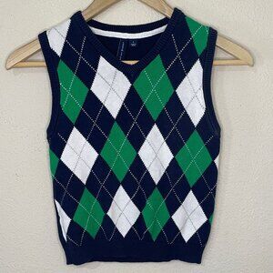 Janie and Jack Argyle Sweater Vest 100% Cotton Holiday School Preppy Boys Size 6